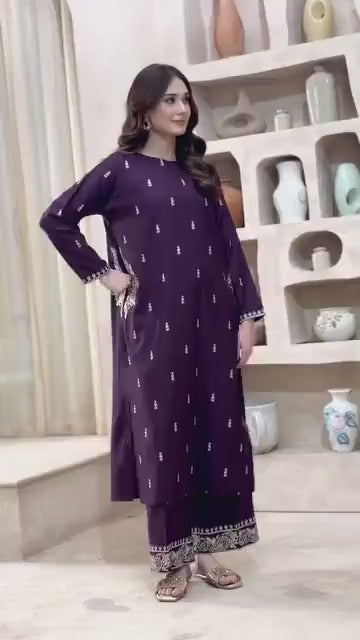 Elegant Embroidered Lawn Suit – 2 Piece Women’s Casual Wear (Shirt + Trouser)