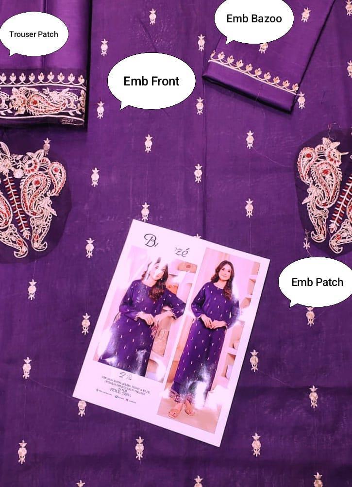 Elegant Embroidered Lawn Suit – 2 Piece Women’s Casual Wear (Shirt + Trouser)