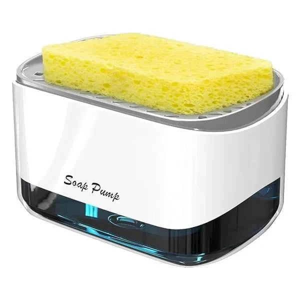 🧼 2-in-1 Soap Dispensing Sponge Holder – Mess-Free Kitchen Dishwashing Soap Pump with Sponge 🫧