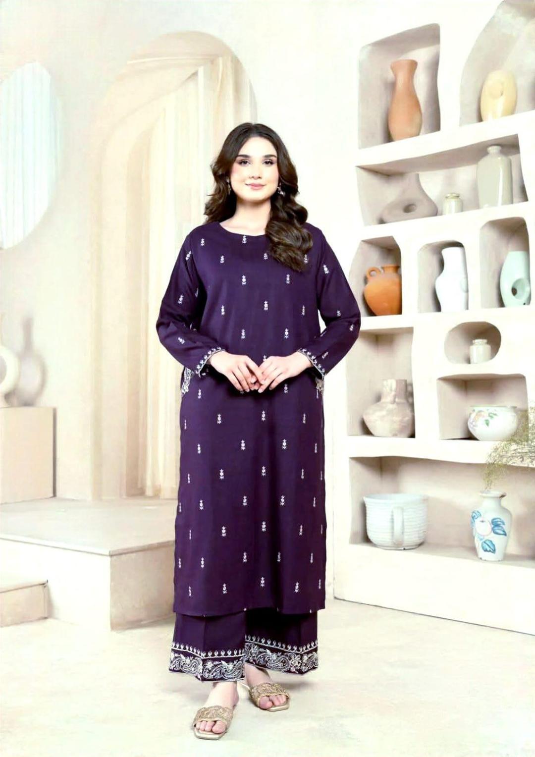 Elegant Embroidered Lawn Suit – 2 Piece Women’s Casual Wear (Shirt + Trouser)